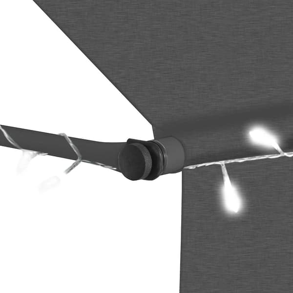 Markis manuellt infällbar med LED 200 cm antracit