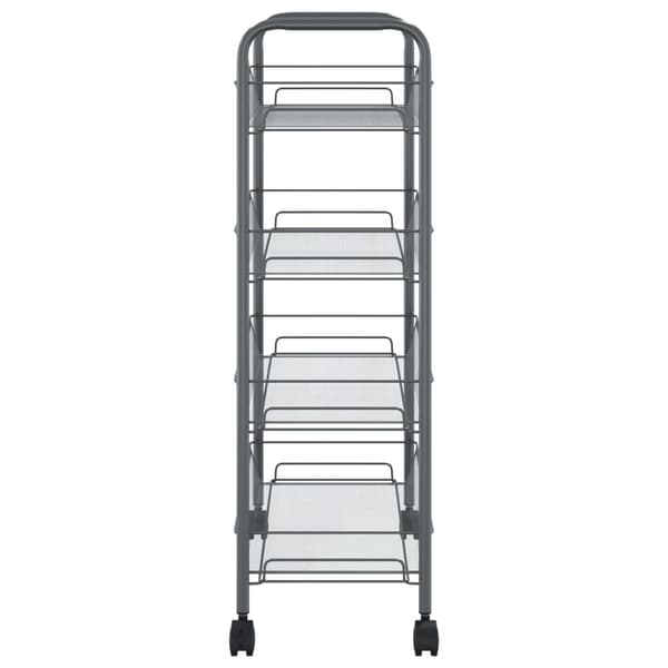 Rullvagn 4 våningar grå 46x26x85 cm järn