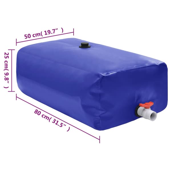 Vattentank med kran vikbar 100 L PVC