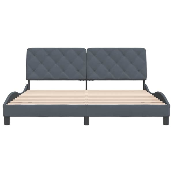 Bed Frame without Mattress Dark Grey 180x200 cm Velvet