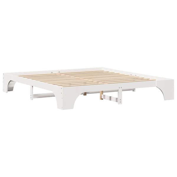 Sängram Vit 200 x 200 cm Massiv furu
