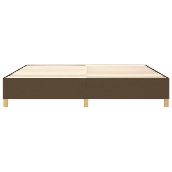 Boxspring-sängram mörkbrun 200x200 cm tyg