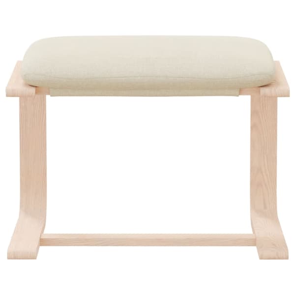 Fotpall gräddvit 51x41x40 cm tyg