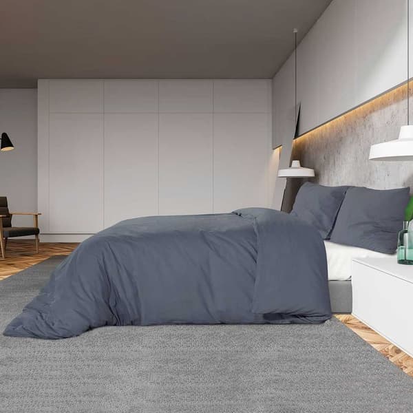 Bäddset antracit 200x200 cm lätt mikrofiber