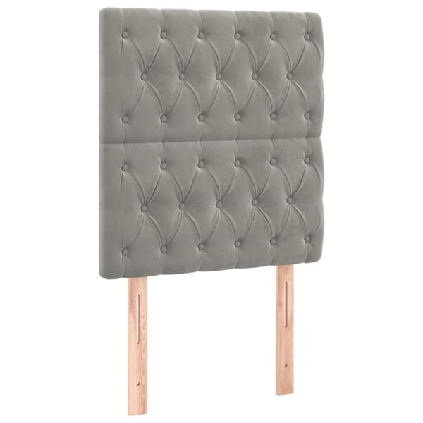 Ramsäng med madrass ljusgrå 80x200 cm sammet