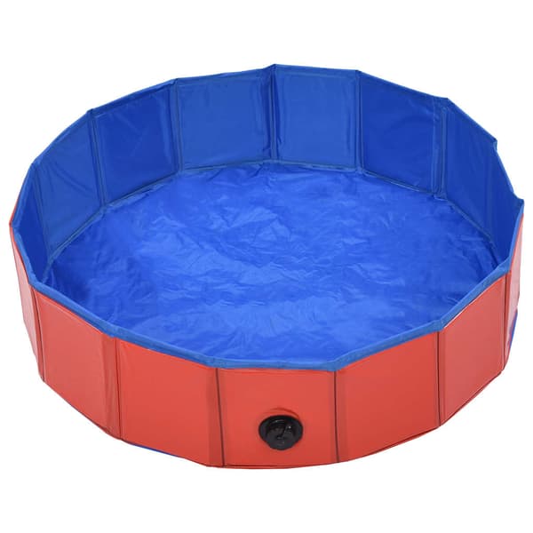 Hopfällbar hundpool röd 80x20 cm PVC