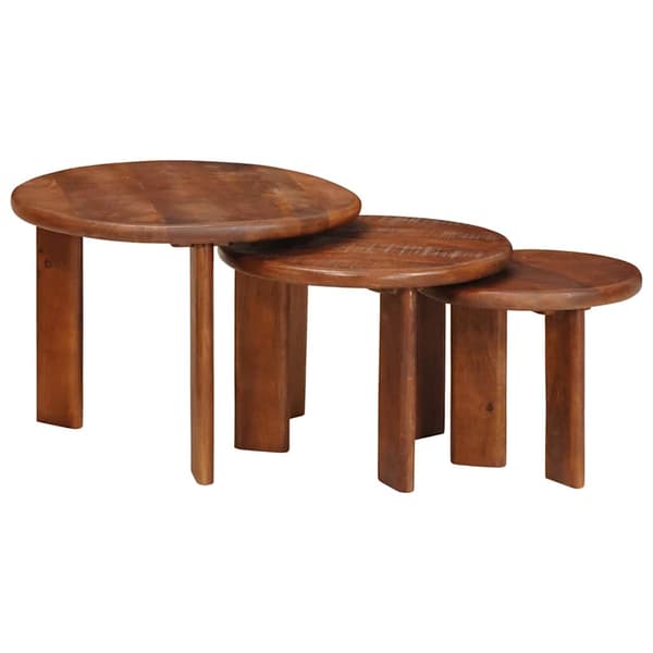 Nesting Kaffe Bord 3 pcs Honung brun Massivt mangoträ