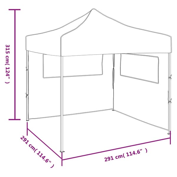 Hopfällbart tält med 2 väggar 3x3 m grön