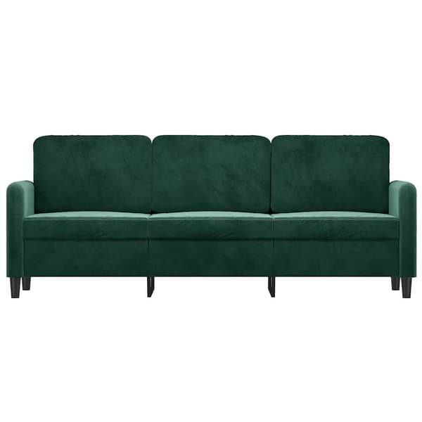 3-sitssoffa mörkgrön 180 cm sammet