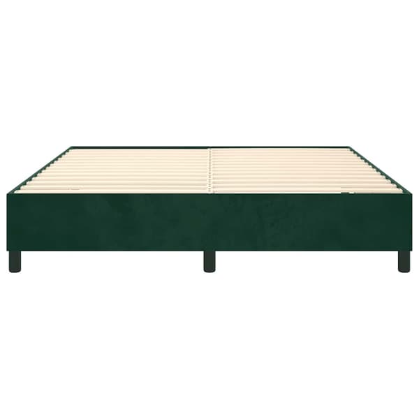 Boxspring-sängram mörkgrön 180x200 cm sammet
