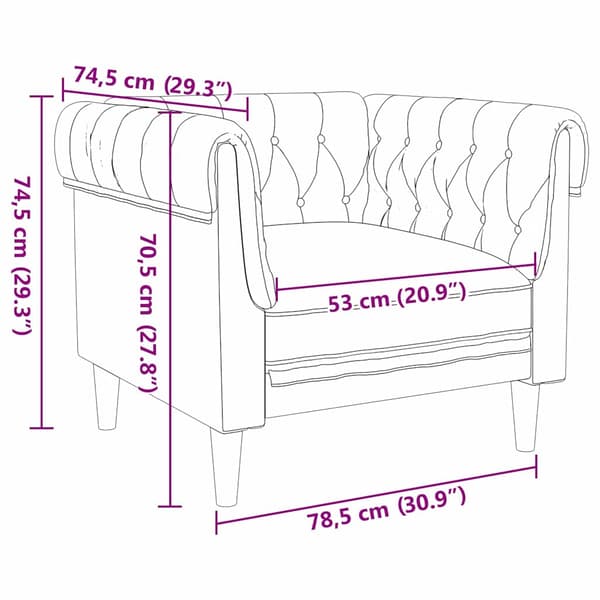 Soffa Ljusgrå 78,5 x 74,5 x 74,5 cm Polyester