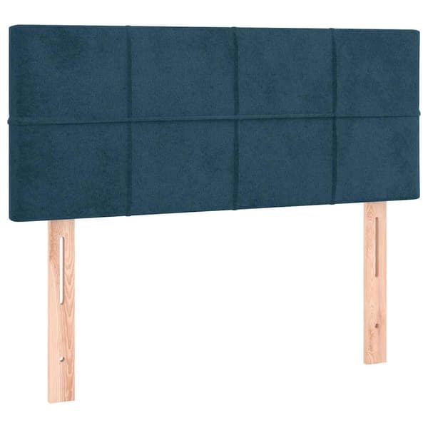 Ramsäng med madrass mörkblå 120x200 cm sammet