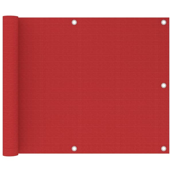 Balkongskärm röd 75x500 cm HDPE