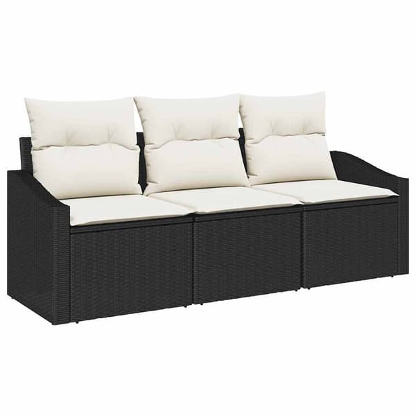 Soffset med kudde 3 pcs Svart konstrotting