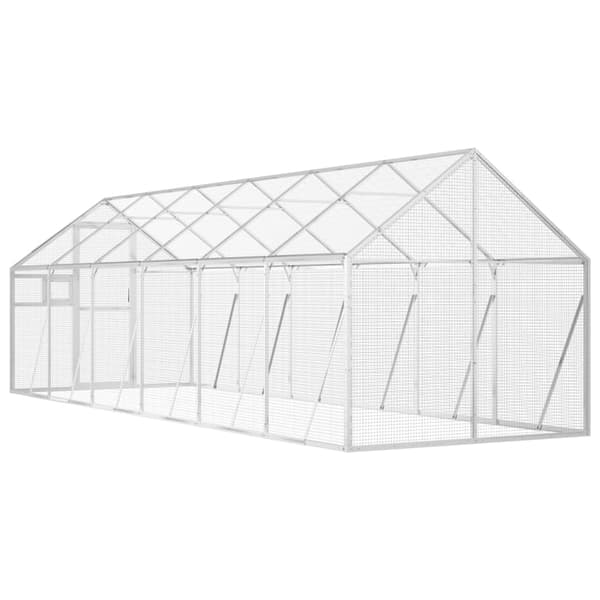 Fågelvoljär silver 1,79x6x1,85 m aluminium