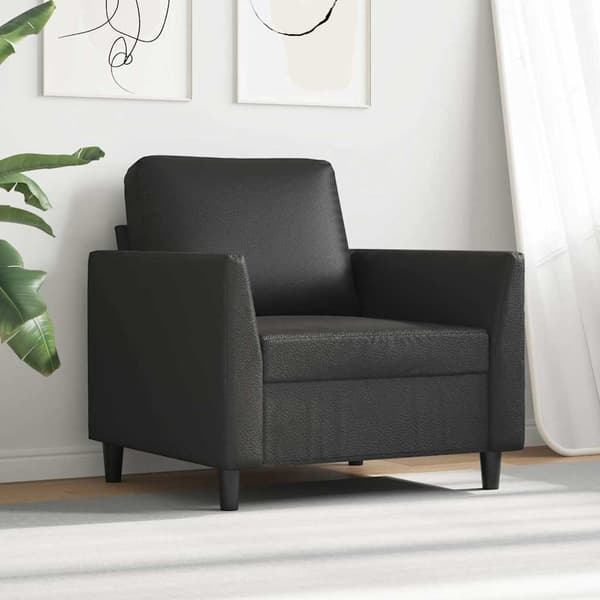 Fåtölj svart 60 cm konstläder
