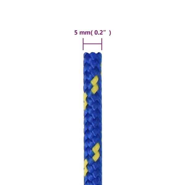 Båtlina blå 5 mm 25 m polypropen