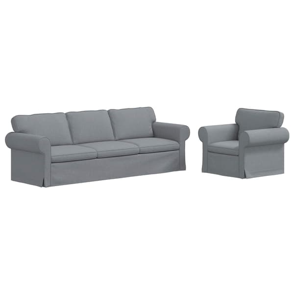 Soffa 2 pcs Ljusgrå 245 x 82 x 80 cm tyg
