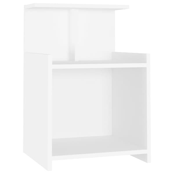 Sängbord 2 st vit 40x35x60 cm konstruerat trä