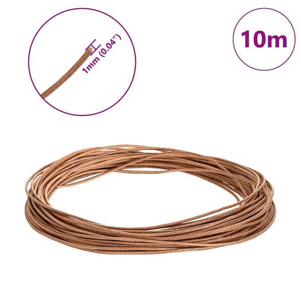 Läder Snöre Brun Ø1 mm x 10 m Skinn