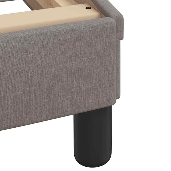 Bed Frame with Headboard "Dover" Taupe 90x190 cm Fabric