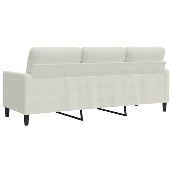 3-sitssoffa gräddvit 180 cm sammet