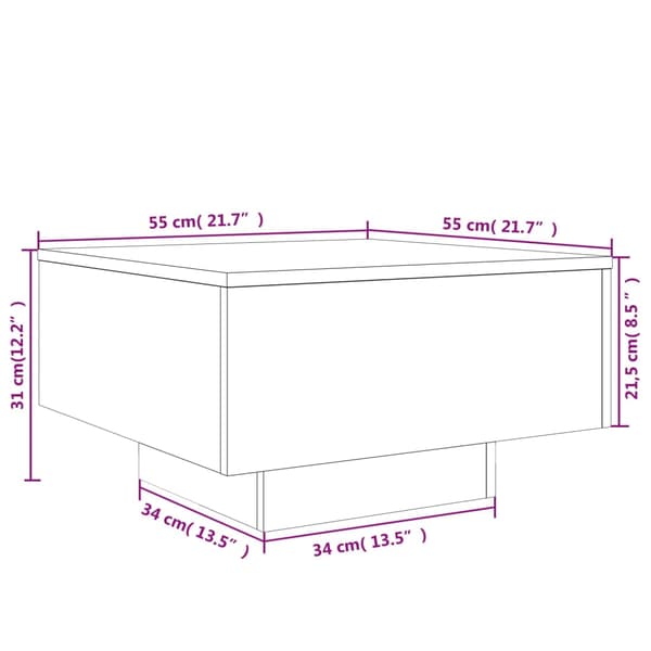 Soffbord vit 55x55x31 cm konstruerat trä