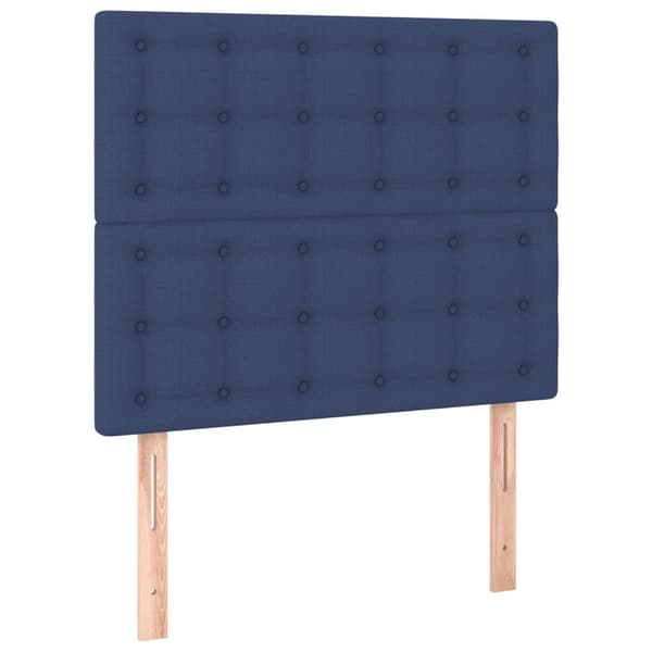 Ramsäng med madrass blå 90x200 cm tyg