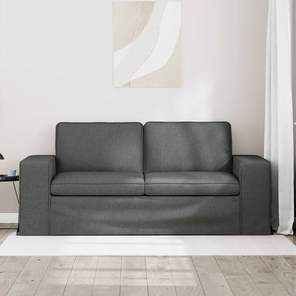 Soffa Mörkgrå 182 x 80 x 82 cm tyg