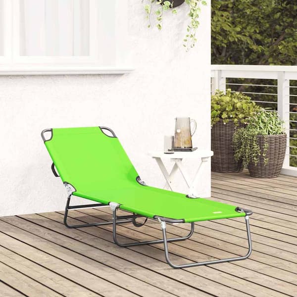 Hopfällbar solstol Grön 188 x 57 x 86,5 cm Polyester