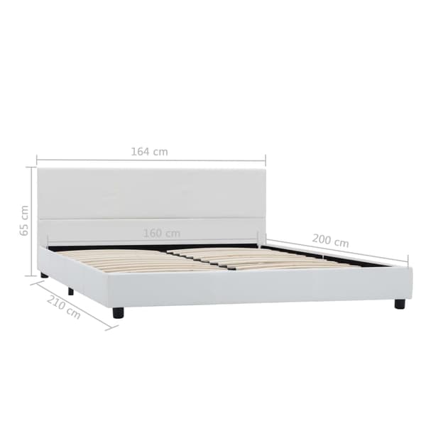 Sängram utan madrass vit konstläder 160x200 cm