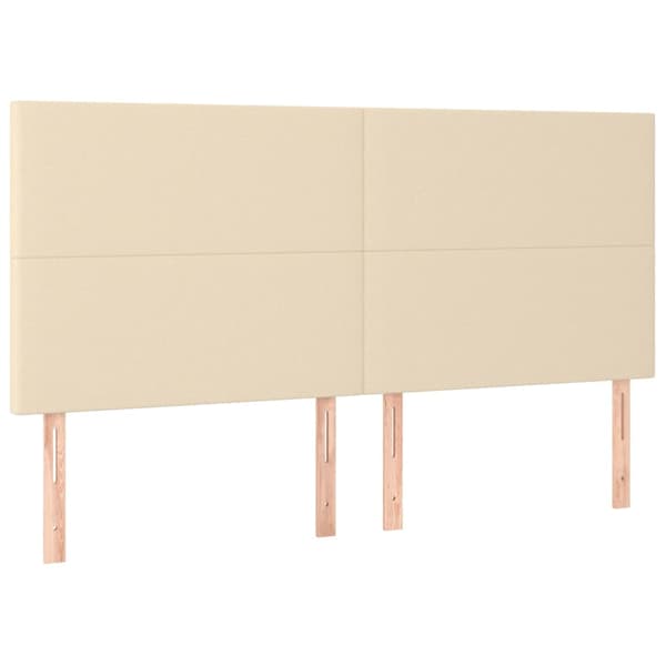 Sänggavel creme 200x5x118/128 cm tyg