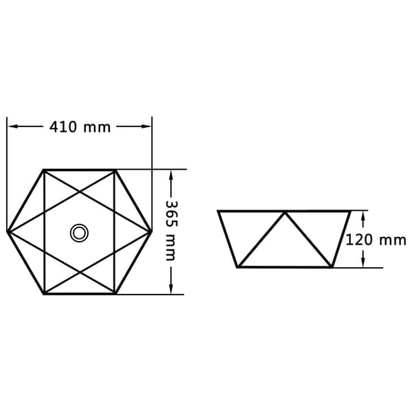 Handfat 41x36,5x12 cm keramik vit