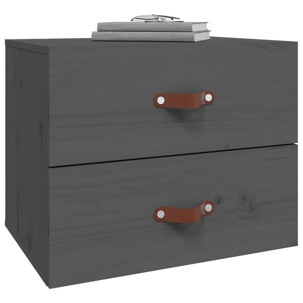 Väggmonterade sängbord grå 50x36x40 cm