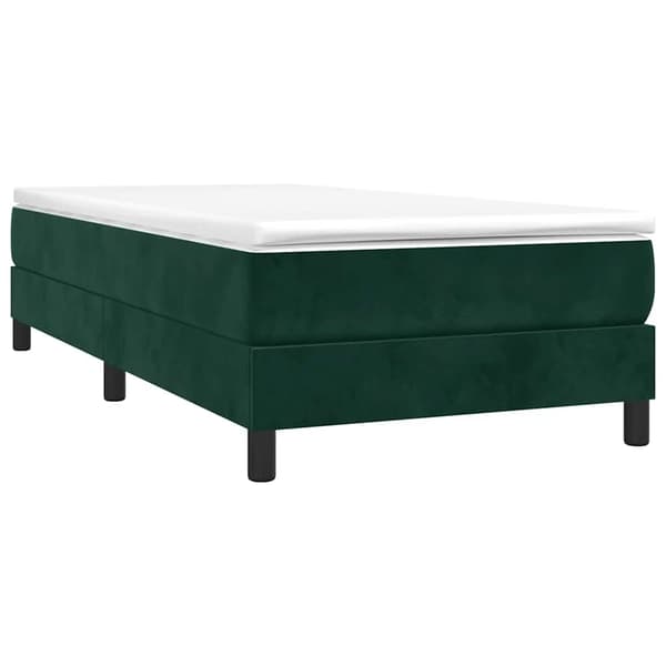 Boxspring-sängram mörkgrön 90x190 cm sammet
