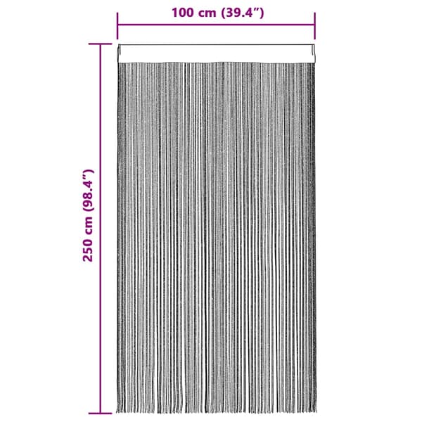 Trådgardiner 2 st 100x250 cm svart