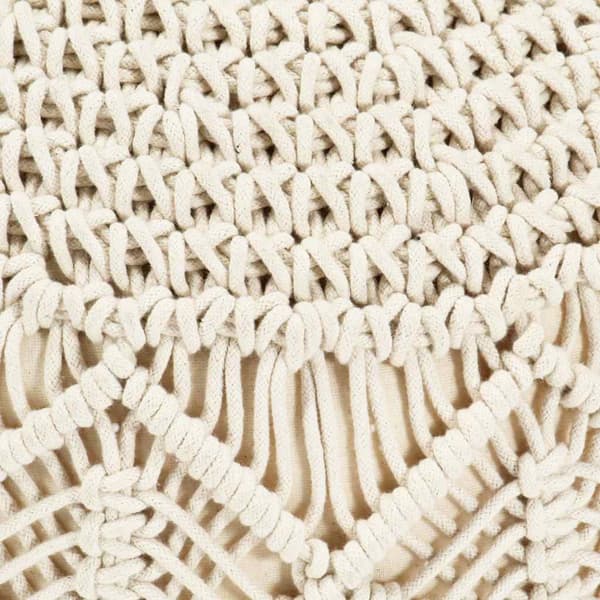 Handgjord sittpuff makramé 45x30 cm bomull