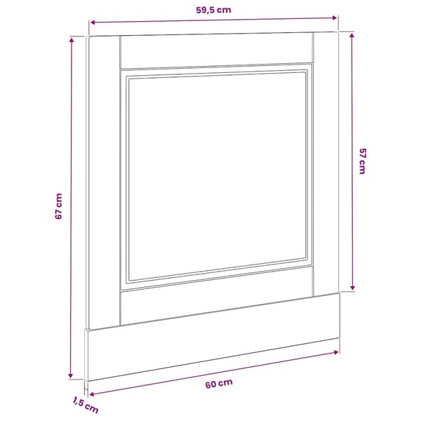 Diskmaskinspanel Porto vit 60x1,5x57 cm konstruerat trä