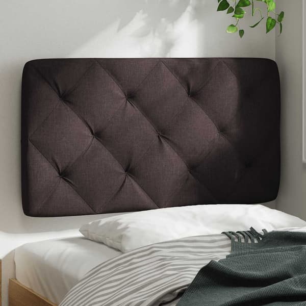 Headboard Cushion Dark Brown 80 cm Fabric