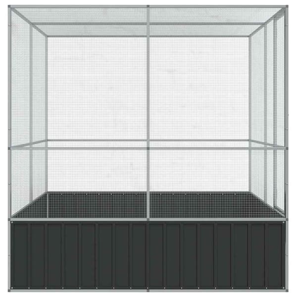 Voljär silver 211x207x212 cm stål