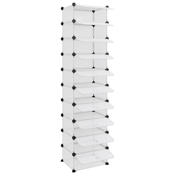 Skohylla transparent 44x32x174 cm PP