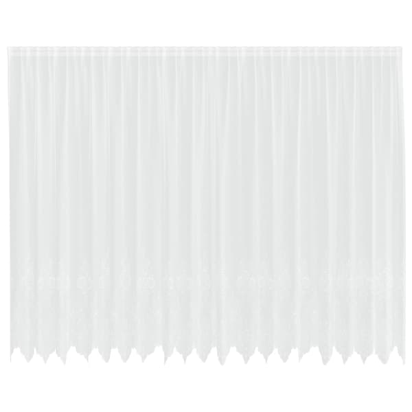 Spetsgardin med gardiner Blommor Vit 220 x 500 cm Polyester