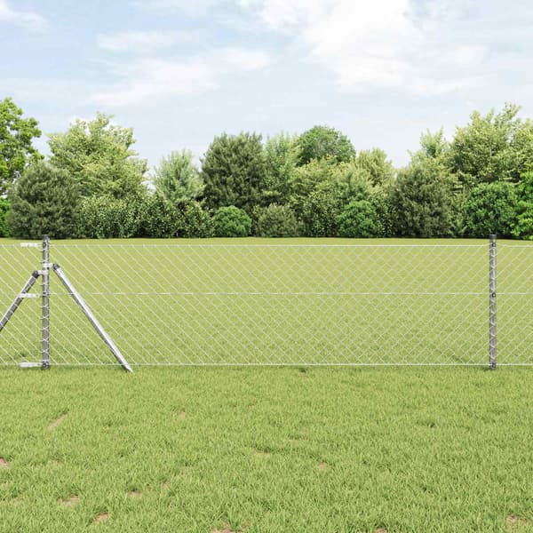 Kedjelänk Stängsel 10 x 0,6 m Galvaniserat stål Silver