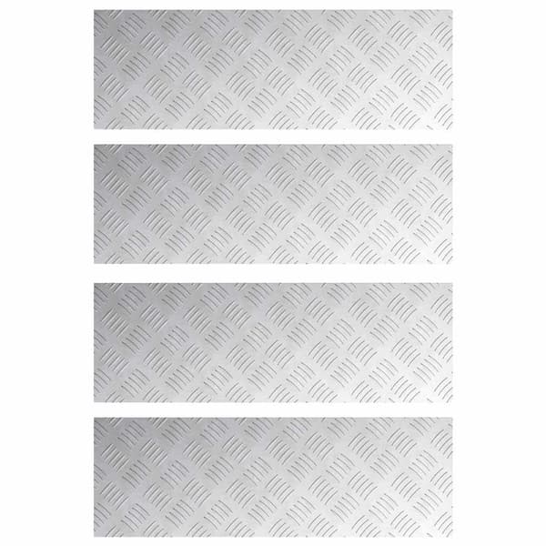 Trappsteg Rektangulär 4 pcs Silver 75 x 25 cm Aluminium