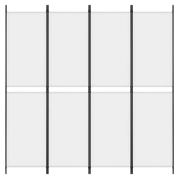 Rumsavdelare 4 paneler vit 200x200 cm tyg
