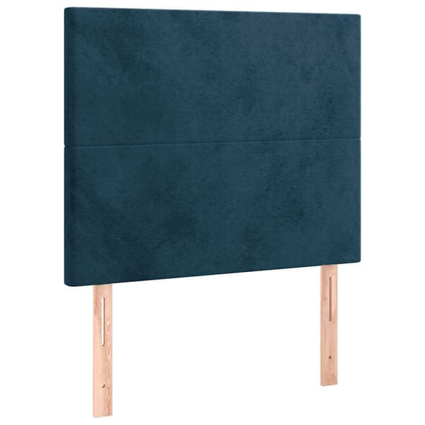 Sänggavel mörkblå 100x5x118/128 cm sammet