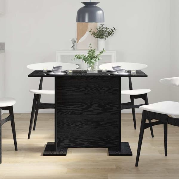 Matbord 110 x 60 x 75 cm Konstruerat trä Svart Ek Rektangulär