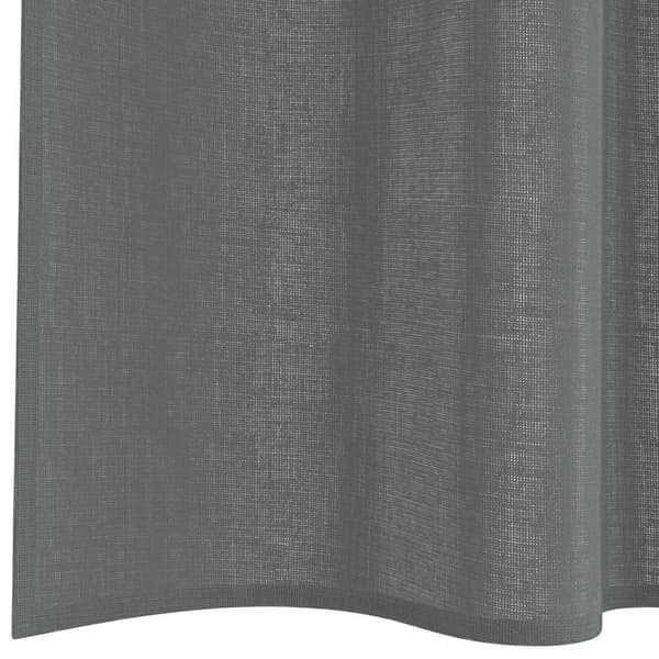 Voile gardiner med stångfickor 2 st mörkgrå