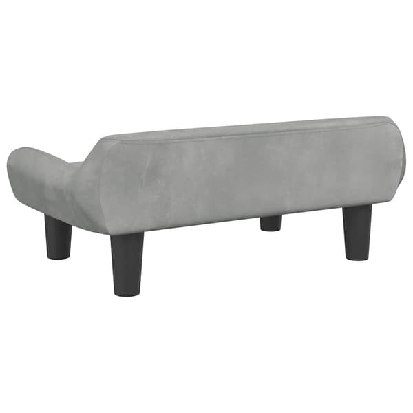 Hundbädd ljusgrå 70x40x24 cm sammet