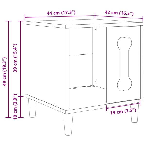 Hundhus Vit 44 x 42 x 49 cm Konstruerat trä